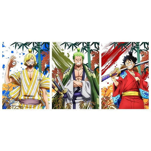 ⚔️ Póster 3D Lenticular One Piece - Luffy, Zoro y Sanji | Trío Legendario | Arte Otaku de Pared