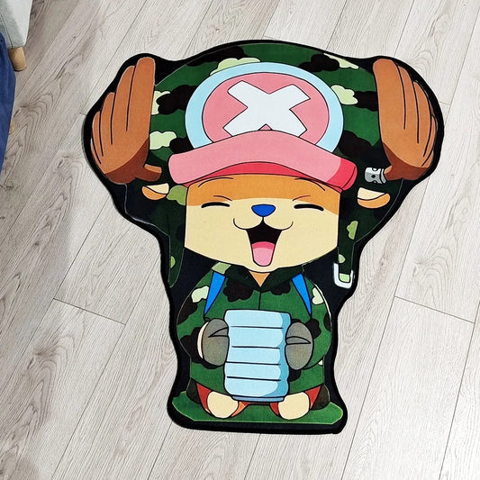 🎀 Alfombra Irregular 3D de Chopper – One Piece | Diseño Kawaii Hecho a Mano | Edición Decoración Otaku